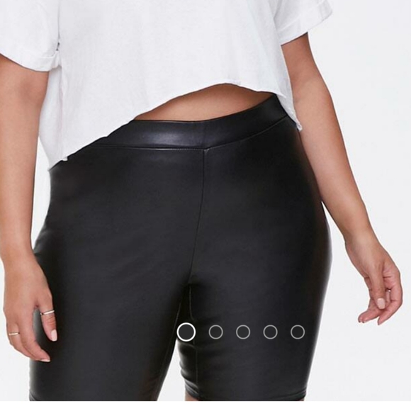 plus size leather biker shorts